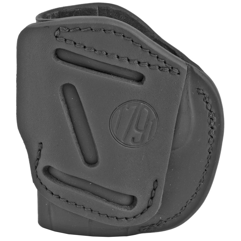 1791 Gunleather, 4 Way Holster, Concealment & Belt Holster, Iwb/Owb, Stealth Black Leather, Fits Glock 42/43, S&W Bodyguard, Right Hand, Size 2