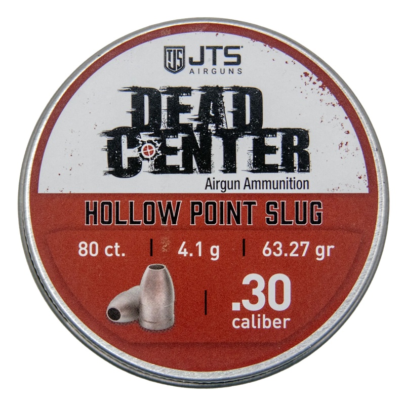 Jts Group, Dead Center, .30 Caliber Pellets, Hollow Point Tip, 80 Per Tin