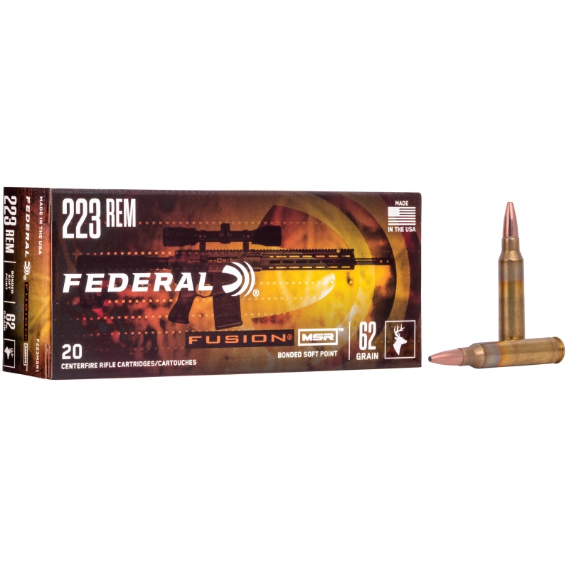 Federal Fusion 223 Remington 62 Grain Soft Point, 20 Round Box