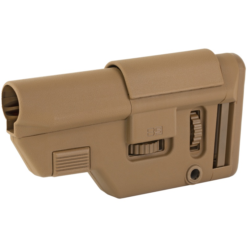 B5 Systems, Collapsible Precision Stock, Coyote, Short Length Cheek Riser