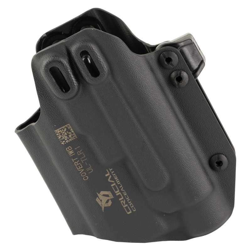 Crucial Concealment, Universal Light Holster, Inside Waistband Holster, Ambidextrous, Kydex, Matte Finish, Black, Universal Fit With Streamlight Tlr-1/Tlr-1 Hl