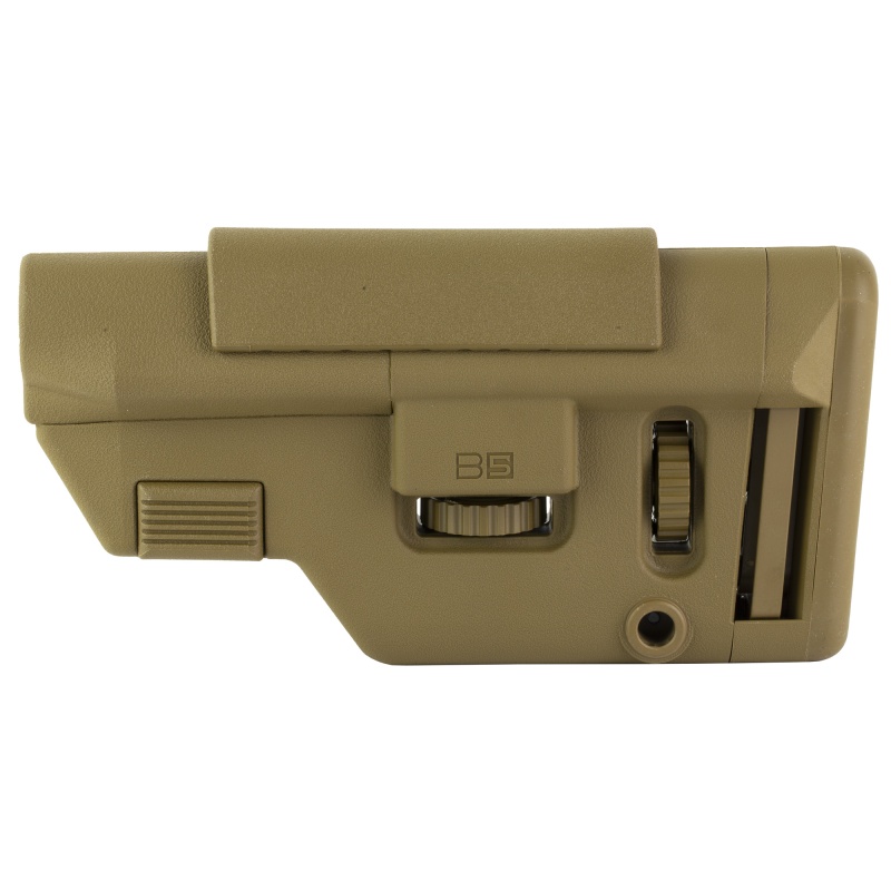 B5 Systems, Collapsible Precision Stock, Coyote Brown, Long Length Cheek Riser