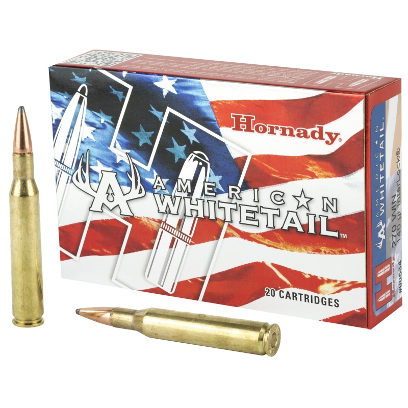 Hornady, American Whitetail, 270 Win, 140 Grain, Interlock, 20 Round Box