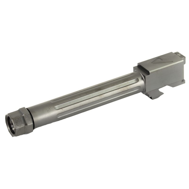 Agency Arms, Mid Line Barrel, 9Mm, Black Nitride Finish, Threaded And Fluted, Fits Glock 17
