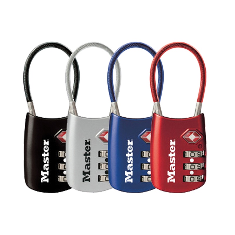 Masterlock, One Flexible Combination Shackle Lock, Assorted Blue, Red, Silver Or Black