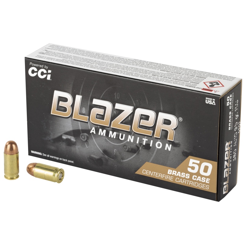 Blazer Ammunition, Blazer Brass, 380Acp, 95 Grain, Full Metal Jacket, 50 Round Box