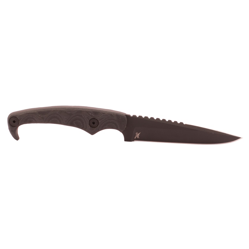 Stroup Knives, Mk2, Fixed Blade Knife, 4" Drop Point Blade, 1095 High Carbon Steel, 8" Overall Length, Cerakote Finish, Black, G10 Handle, Includes Sheath