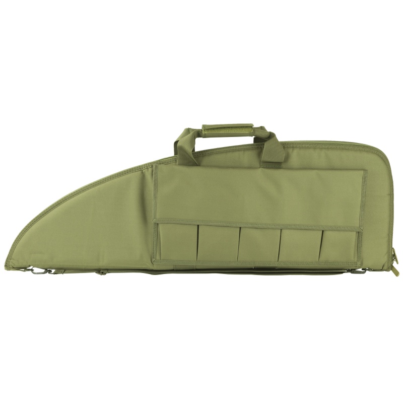 Ncstar, 2907 Series Rifle Case, Green, Nylon, 36" Length, Includes 5 Exterior Mag Pouches, Extra Wide To Allow Room For Scoped Rifles