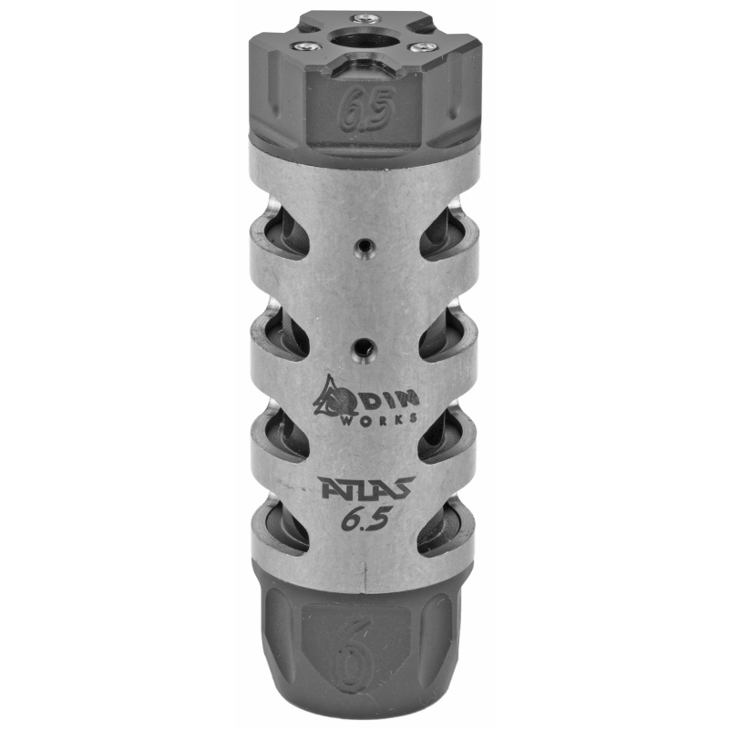 Odin Works, Atlas 6.5, Muzzle Brake, 6.5Mm Or 6Mm Calibers, 5/8X24 Threaded, Stainless Steel