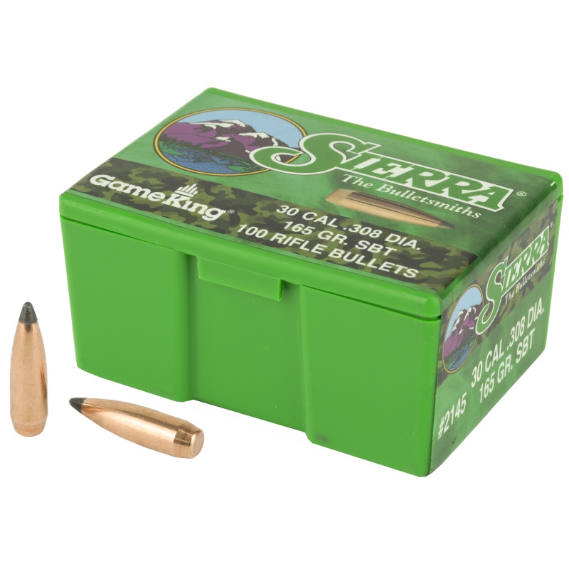 Sierra Bullets, Gameking, .308 Diameter, 30 Caliber, 165 Grain, Spitzer Boat Tail, 100 Count
