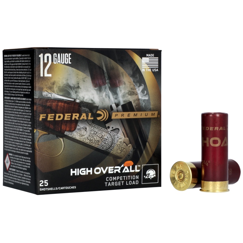 Federal, Premium, High Over All, Competition Target Load, 12 Gauge 2.75", #9, 3.25 Dram, 24 Grams, Lead, 25 Round Box