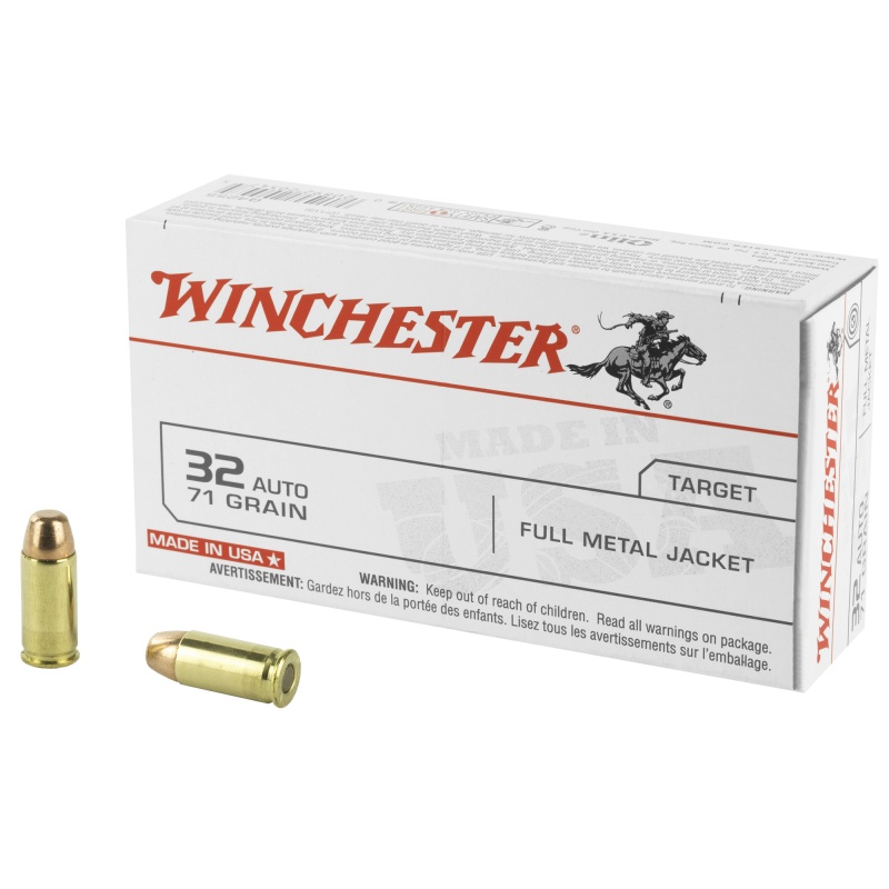 Winchester Ammunition, Usa, 32Acp, 71 Grain, Full Metal Jacket, 50 Round Box