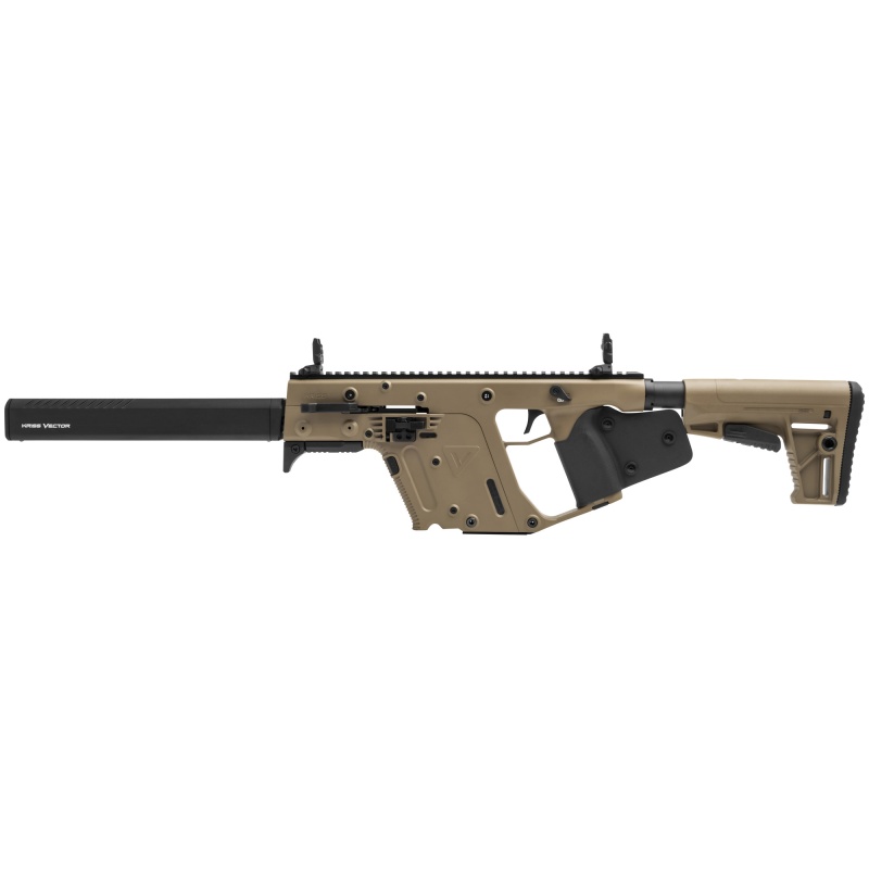 Kriss Usa, Inc, Vector Crb Gen Ii, Semi-Automatic Rifle, 9Mm, 16" Barrel, Cerakote Finish, Flat Dark Earth, Ca Blade Grip, Fixed Stock, Low-Profile Flilp-Up Sights, Ambidextrous Safety, 40 Rounds, 1 Magazine, California Compliant