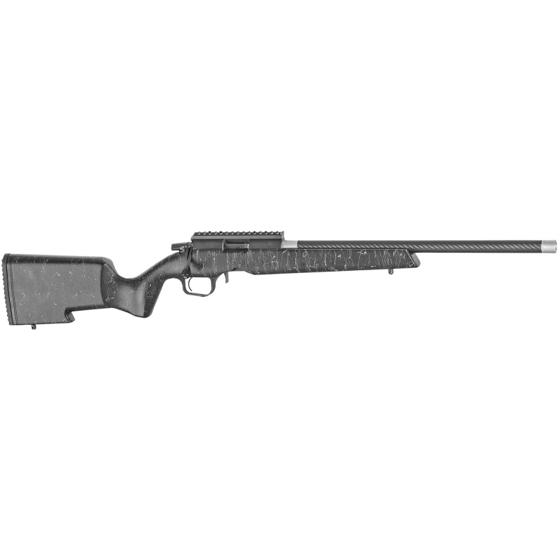 Christensen Arms, Ranger 22, Bolt Action Rifle, 22 Lr, 18" Threaded Carbon Fiber Barrel, 1/2X28, Anodized Finish, Black, Carbon Fiber Composite Stock, Black With Gray Webbing, 10 Rounds, 1 Magazine