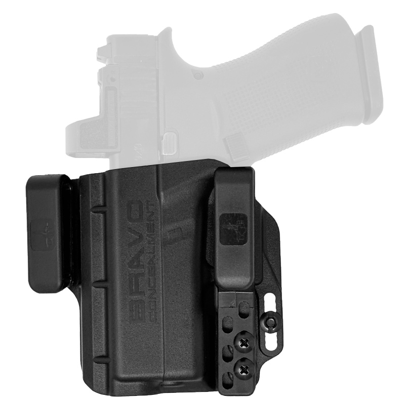 Bravo Concealment, Torsion, Inside Waistband Holster, Waistband Clips, Fits Glock 43/43X/43X Mos, Matte Finish, Black, Polymer Construction, Left Hand
