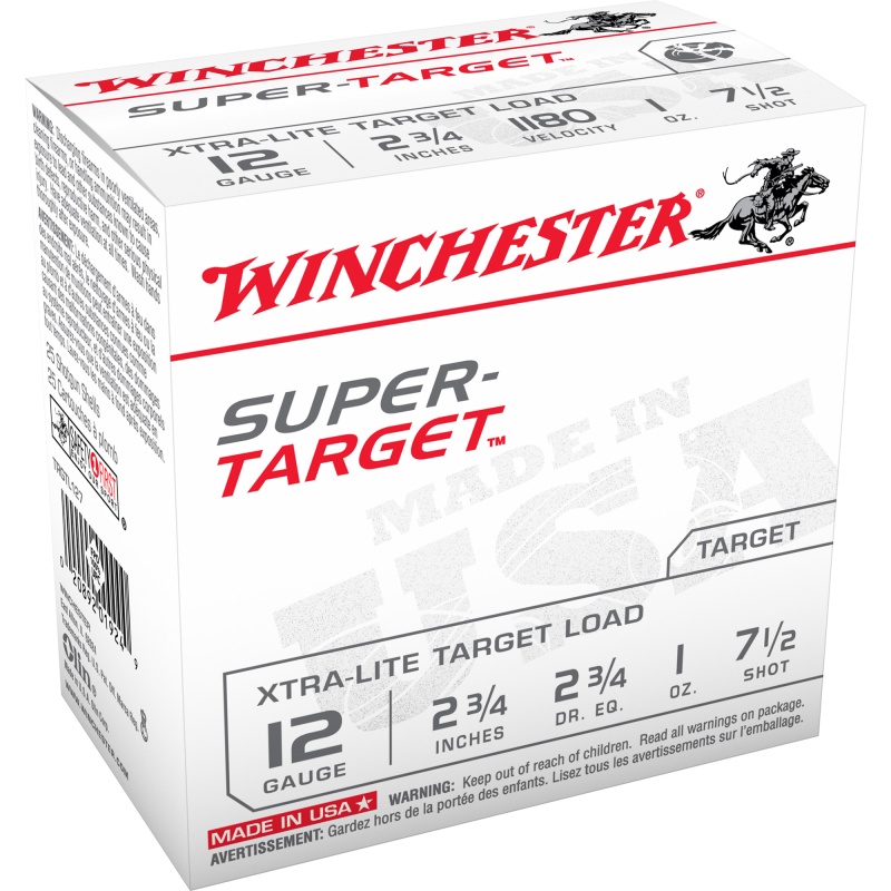 Winchester Ammunition, Super-Target, 12 Gauge 2.75", 1 Oz, #7.5, Shot Shell, 25 Round Box