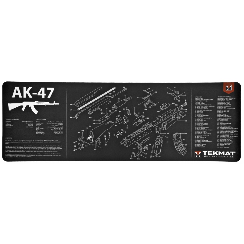 Tekmat, Ak-47 Rifle Mat, 12"X36", Black, Includes Small Microfiber Tektowel, Packed In Tube