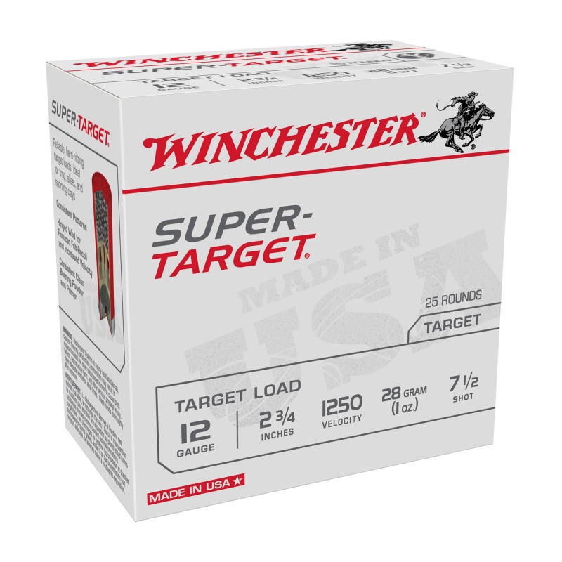 Winchester Ammunition, Super-Target, Target Load, 12 Gauge 2.75", #7.5, 1 Oz, Shotshell, 25 Round Box