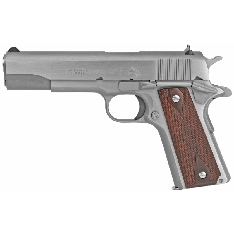 Colt's Manufacturing, Government Model, 1911 Classic, Semi-Automatic, Metal Frame Pistol, Full Size, 45Acp, 5" Barrel, Steel Construction, Stainless Finish, 7 Rounds, 1 Magazine