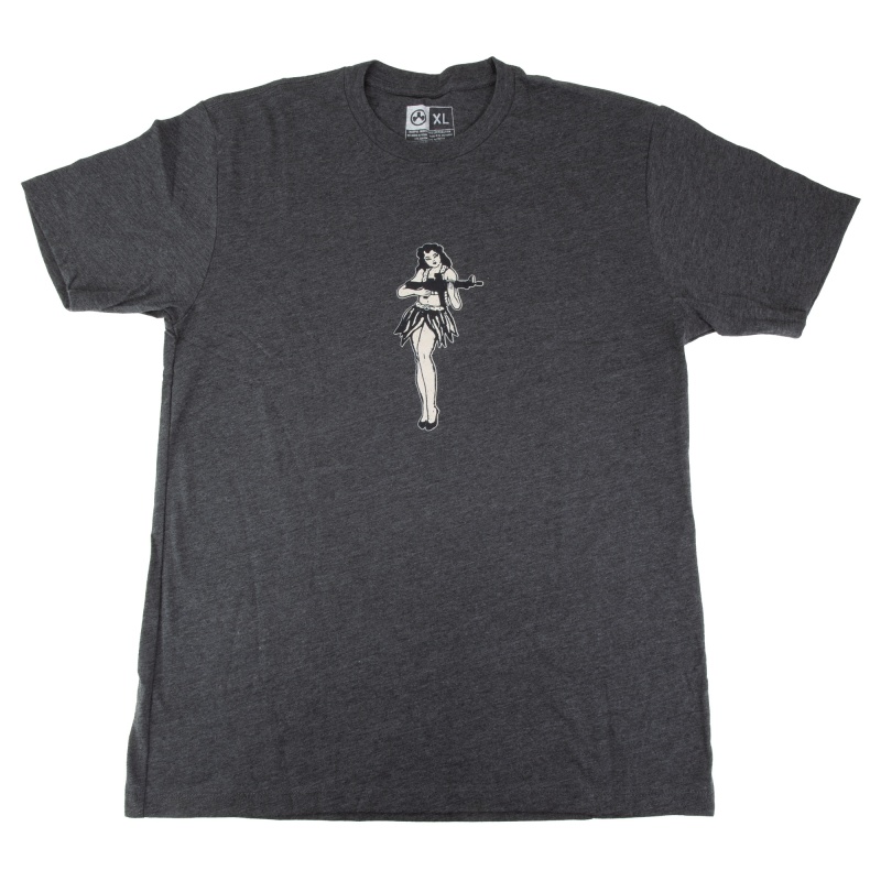 Magpul Industries, Hula Girl, T-Shirt, Extra Large, Cotton Polyester Blend, Charcoal
