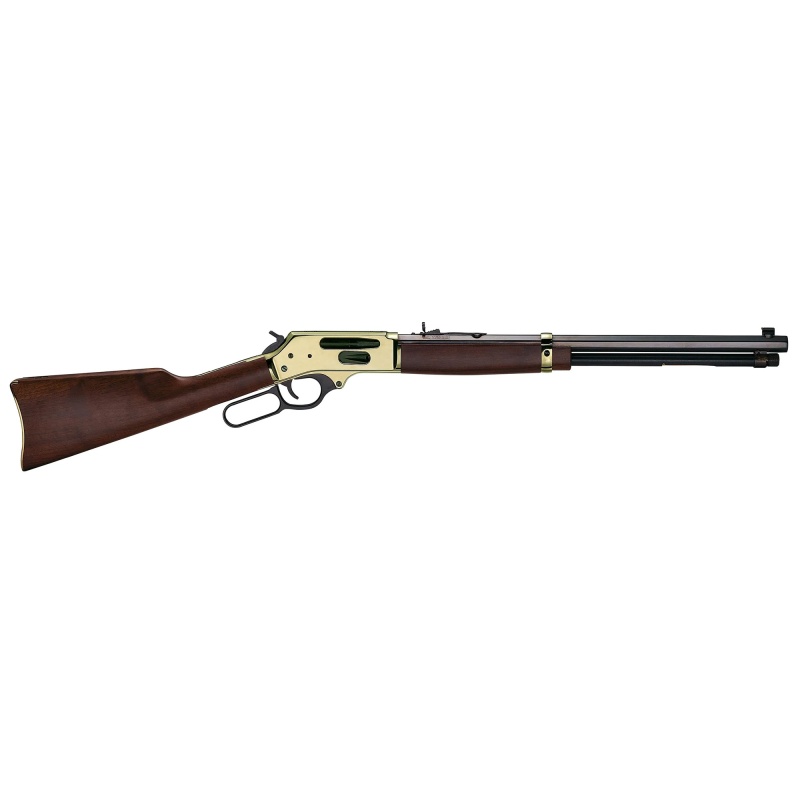 Henry Repeating Arms, Brass, Lever Action Rifle, 30-30 Winchester, 20" Octagon Barrel, Brass Receiver, Side Load Gate, Large Loop Lever, Fully Adjustable Semi Buckhorn Sights, American Walnut Stock, 5 Rounds