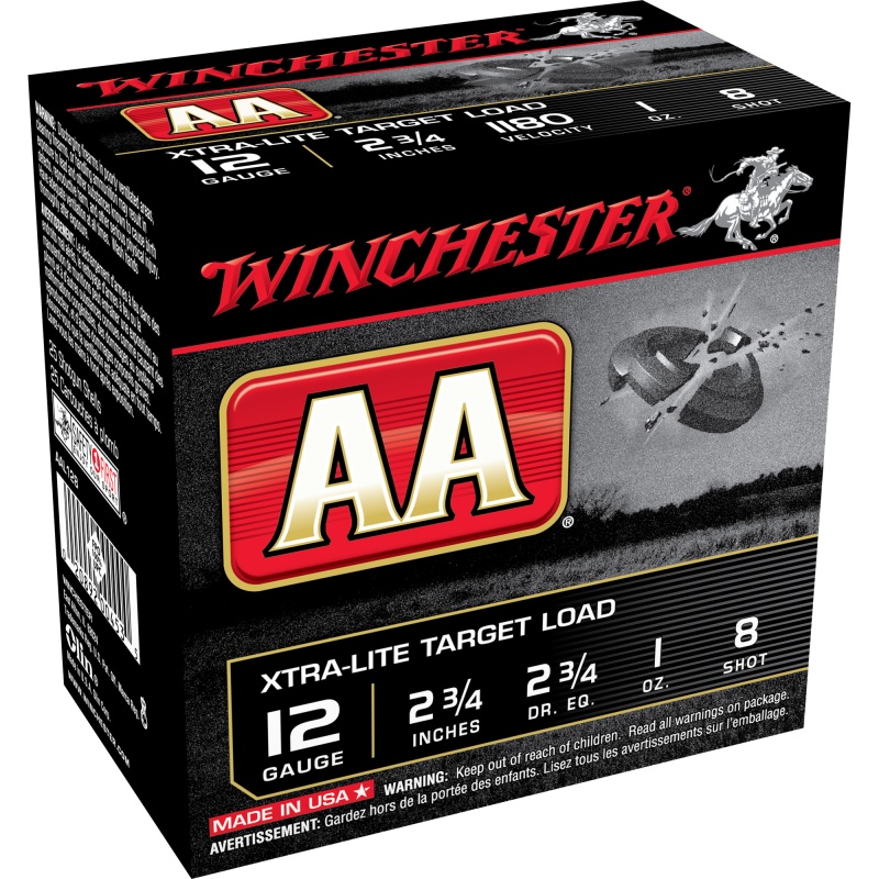 Winchester Ammunition, Aa Xtra-Light, 12 Gauge 2.75", #8, 1 Oz, Shotshell, 25 Round Box