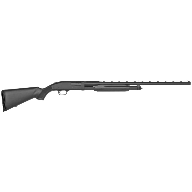 Mossberg 500 Pump-Action 12 Gauge Shotgun, 3-Inch Chamber, 28-Inch Vent Rib Barrel, Accuchoke, Parkerized Finish, Synth…