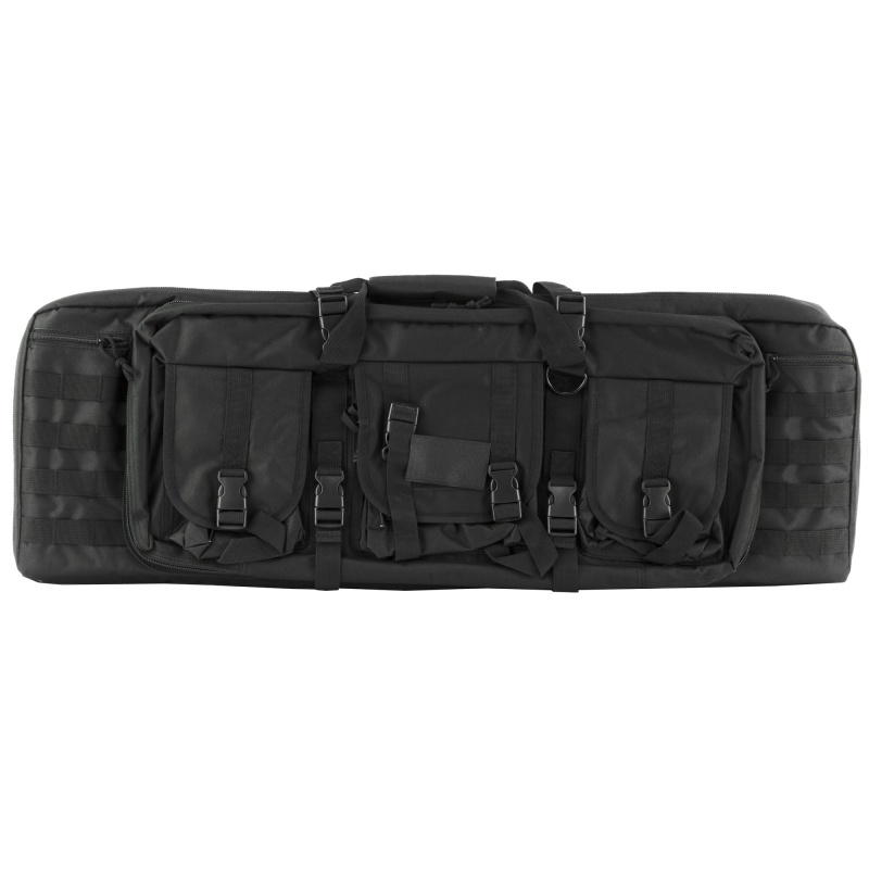 Ncstar, Double Carbine Case, 36" Rifle Case, Nylon, Black, Exterior Pals Webbing, Interior Padded With Thick Foam, Accommodates Two Rifles