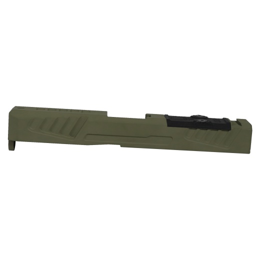 Grey Ghost Precision, Ggp-19 Stripped Slide, Version 5, Trijicon Rmr/Leupold Dpp Optic Cut, Cerakote Finish, Olive Drab Green, Fits Glock 19 Gen 3