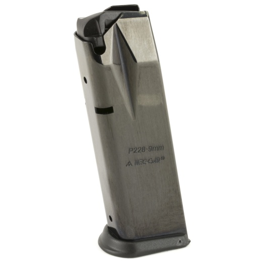 Mec-Gar Usa, Pistol Magazine, 9Mm, 15 Rounds, Fits Sig P228, Blued Finish