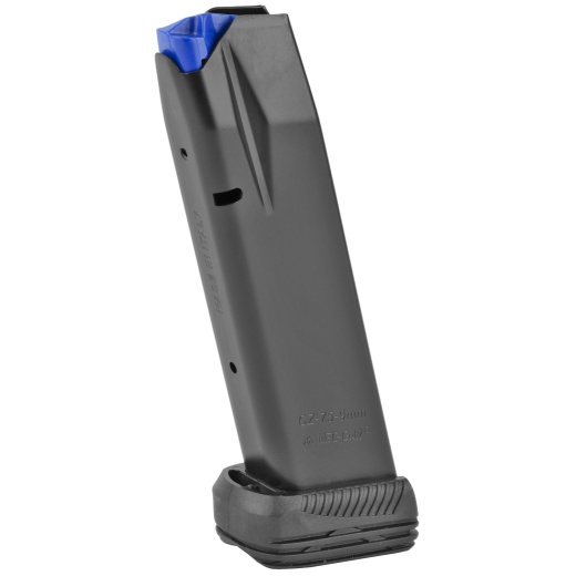 Mec-Gar Usa, Pistol Magazine, 9Mm, 19 Rounds, Fits Cz75 Pistols, Steel, Black, Anti-Friction Coating