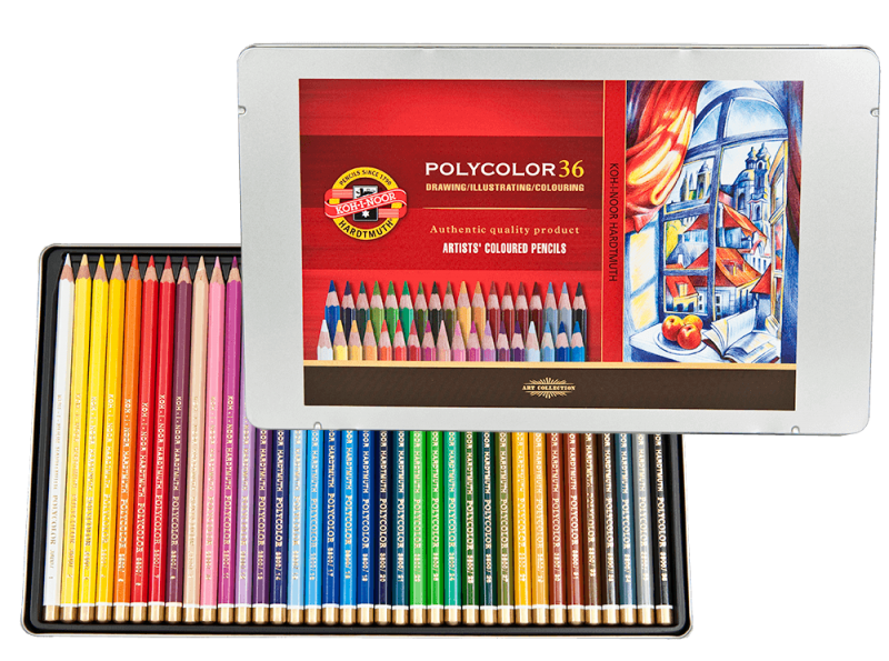 Koh-I-Noor Polycolor Colored Pencil Tin Set Of 36