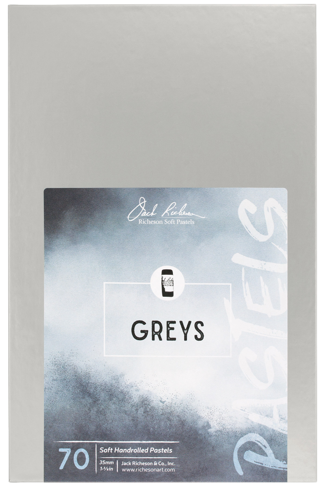 Richeson Soft Handrolled Pastels Set Of 70 - Color: Greys