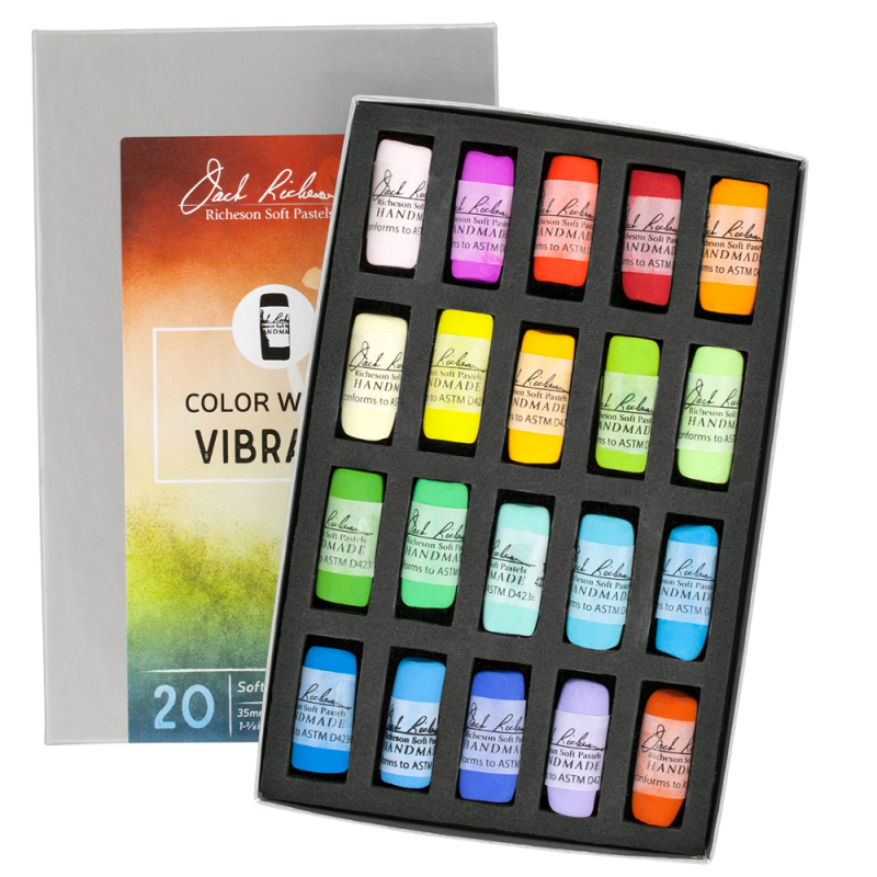 Richeson Soft Handrolled Pastels Set Of 20 - Color: Color Wheel Vibrant