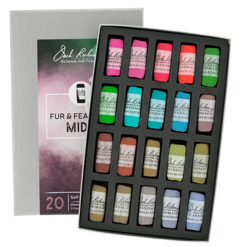 Richeson Soft Handrolled Pastels Set Of 20 - Color: Fur And Feathers Mid 1