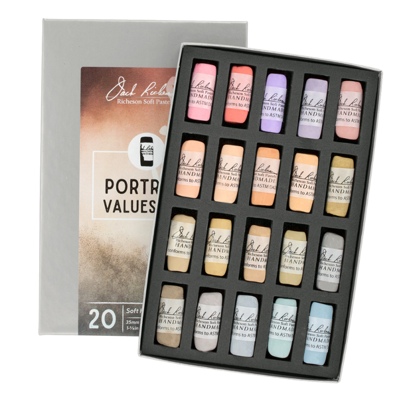 Richeson Soft Handrolled Pastels Set Of 20 - Color: Portrait Values 6-8