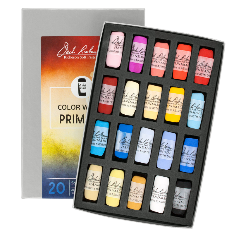 Richeson Soft Handrolled Pastels Set Of 20 - Color: Color Wheel Primary