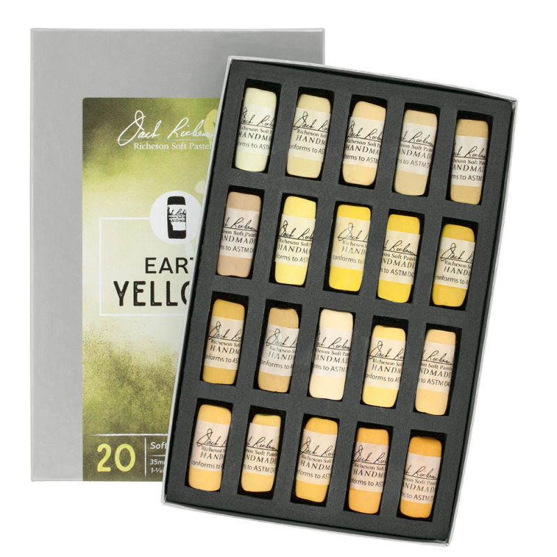 Richeson Soft Handrolled Pastels Set Of 20 - Color: Earth Yellows