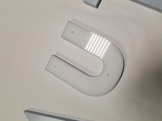 White Acrylic Laser Cut Letters - 1/2" (12Mm) Thick with Threaded Hole for Studs