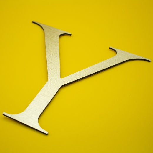 Brush Aluminum Gold Letter Signs - 1/8" (3Mm) Thick