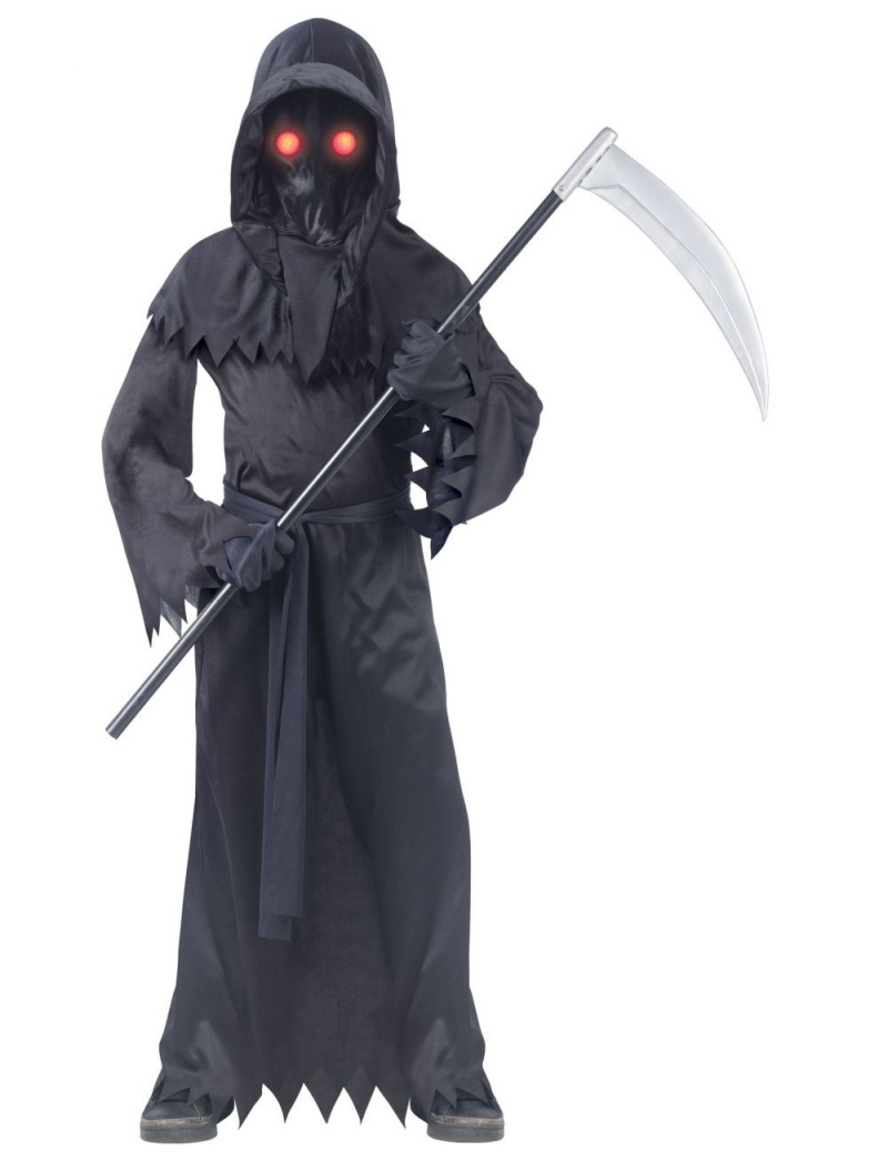 Fun World Grim Reaper Fade In/Out Unknown Phantom Costume, Black, Child Medium(8-10)