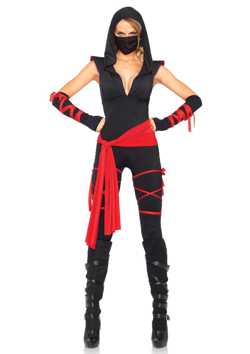 Leg Avenue Women's Deadly Ninja Costume Black And Red Small
