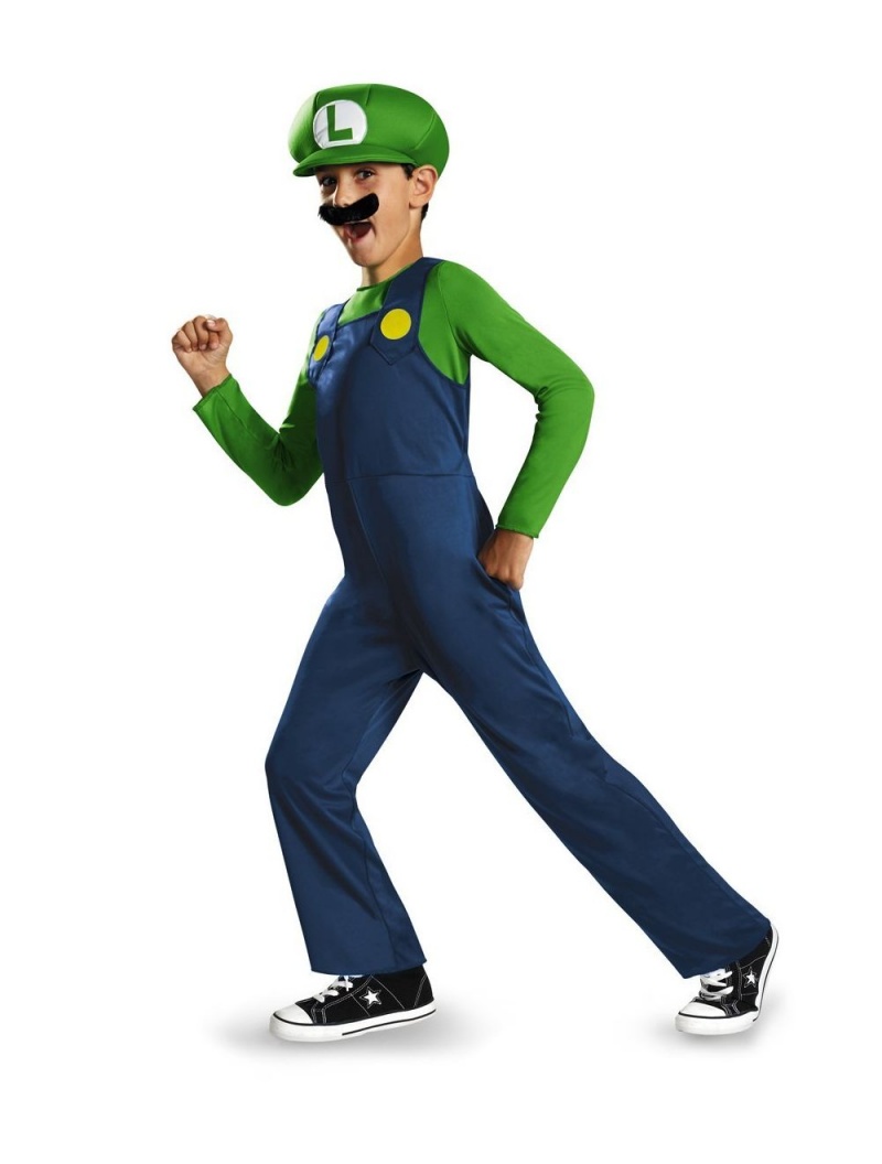 Super Mario Brothers Luigi Classic Boys Costume Small (4-6)