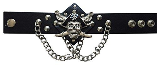 Halloween Wholesalers Wrist Band With Pirate Skull Chains