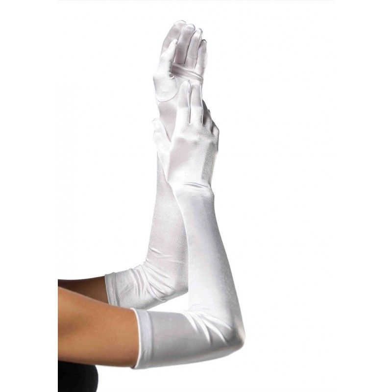 Leg Avenue Women's Long Satin Gloves White One Size