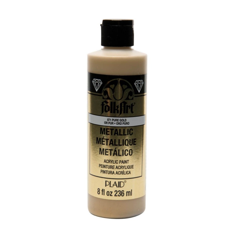 Plaid Folkart Acrylic Paint In Assorted Colors 8 Oz Pure Gold SAV-FC01008719
