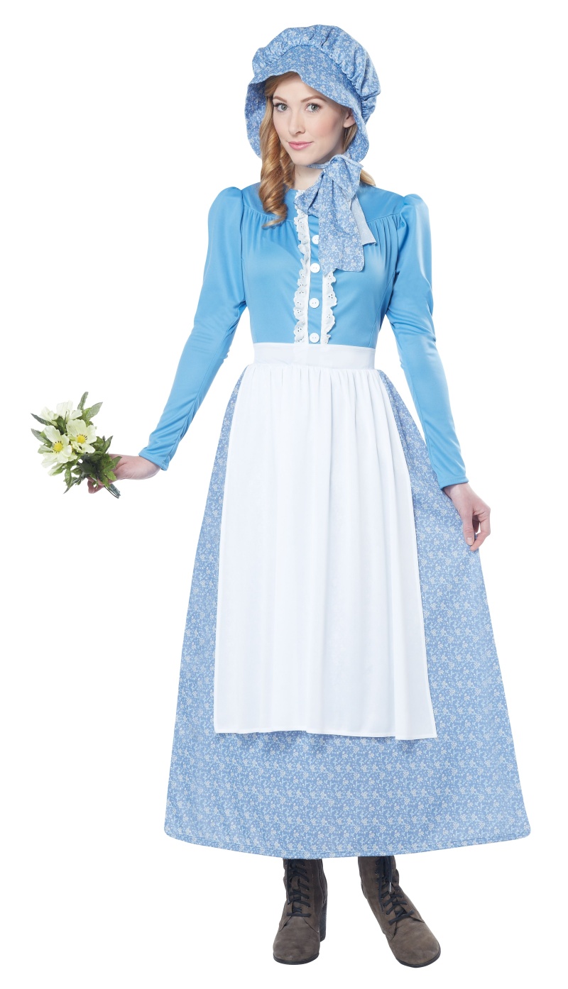 California Costumes Women's Pioneer Woman Costume, Blue/White, Medium