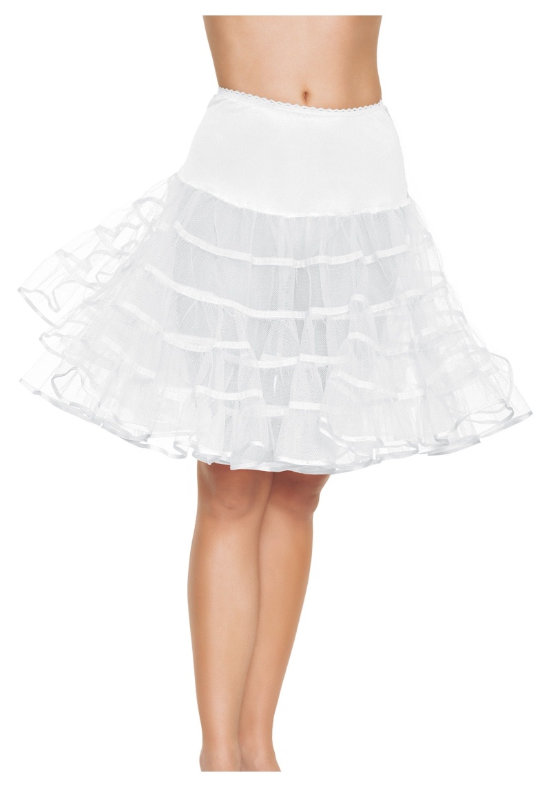 Leg Avenue Mid Length Petticoat Dress White One Size