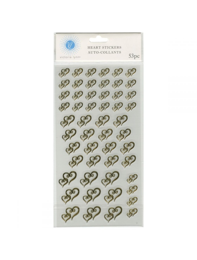 Stickers Gold Double Heart