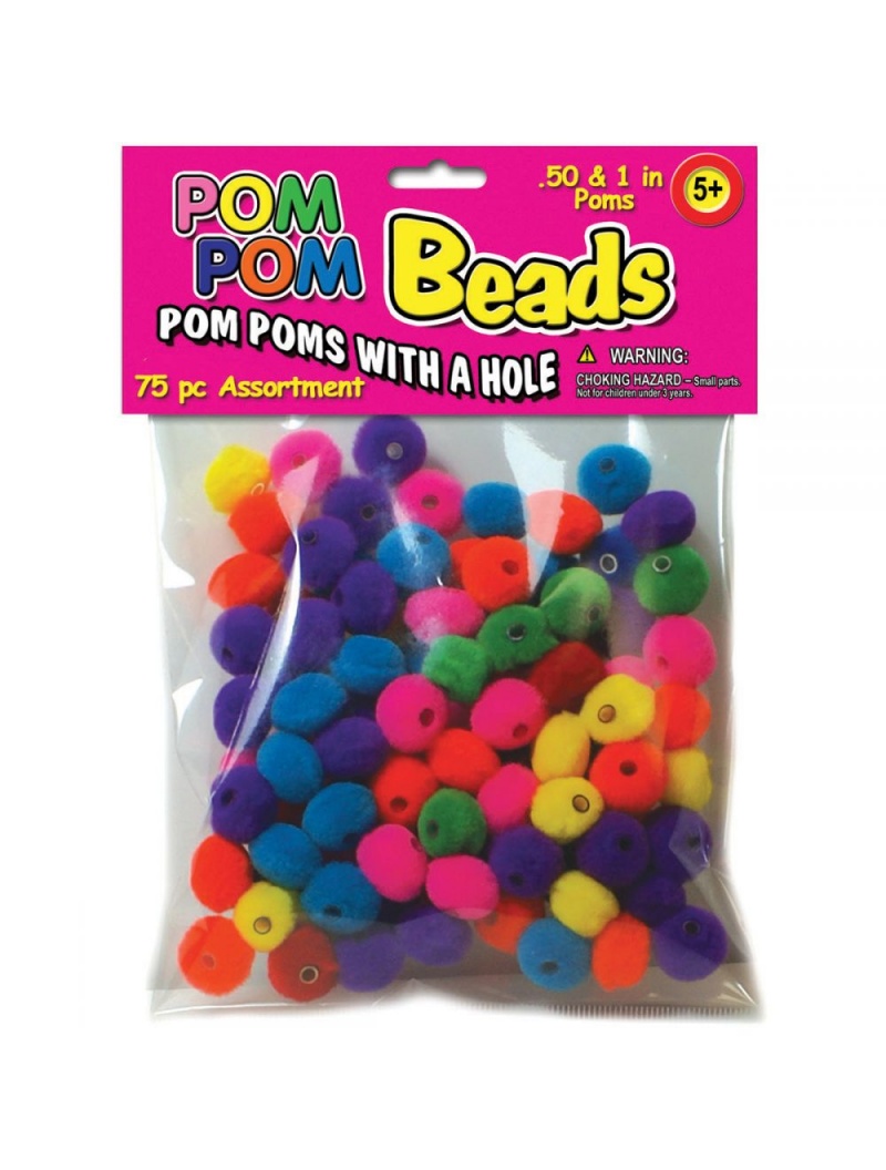 Pom Pom Beads 0.5Inch And 1Inch Assorted